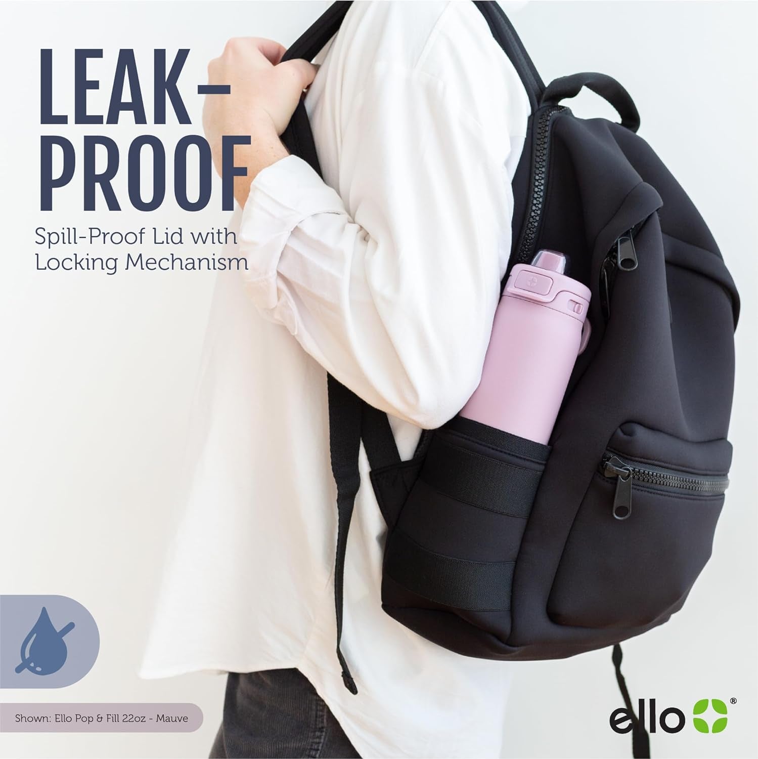 Pop & Fill Stainless Steel Water Bottle with Quick Fill Technology, Double Walled Vacuum Insulated Metal, Leak Proof Locking Lid, Sip & Chug, BPA Free, Holiday Gift for Him Her, 22Oz, 32Oz, 40Oz