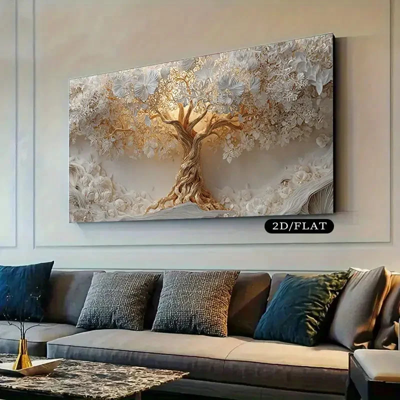 Tree of Life Canvas with Gold Accents
