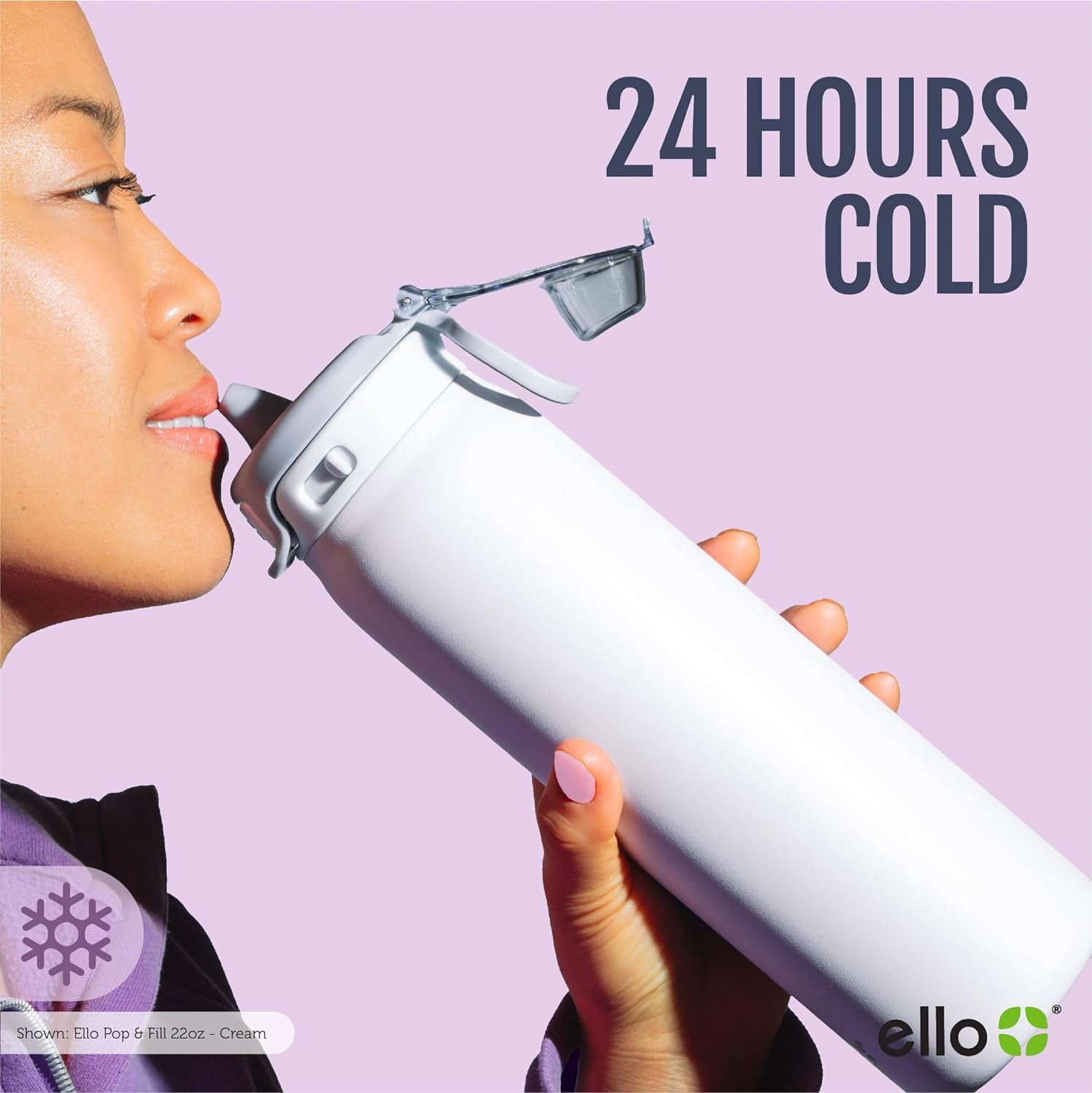 Pop & Fill Stainless Steel Water Bottle with Quick Fill Technology, Double Walled Vacuum Insulated Metal, Leak Proof Locking Lid, Sip & Chug, BPA Free, Holiday Gift for Him Her, 22Oz, 32Oz, 40Oz